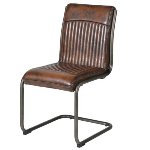 Krzesło Brown Chester brązowa sztuczna skóra oryginalny design Ekspresowa dostawa