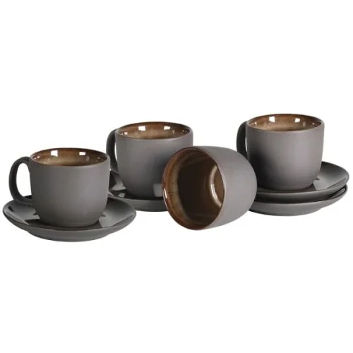 Ceramiczne filiżanki Sloane Espresso szarości brąz cztery sztuki Kup teraz