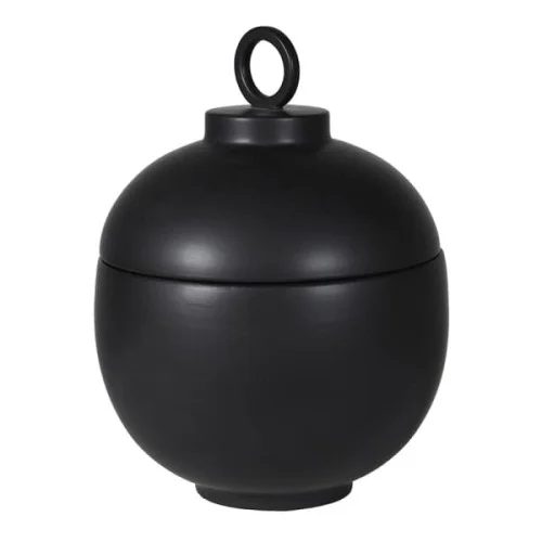 Ceramiczny pojemnik Novum Black 30 cm czarny z pokrywą okrągły słój Kup teraz
