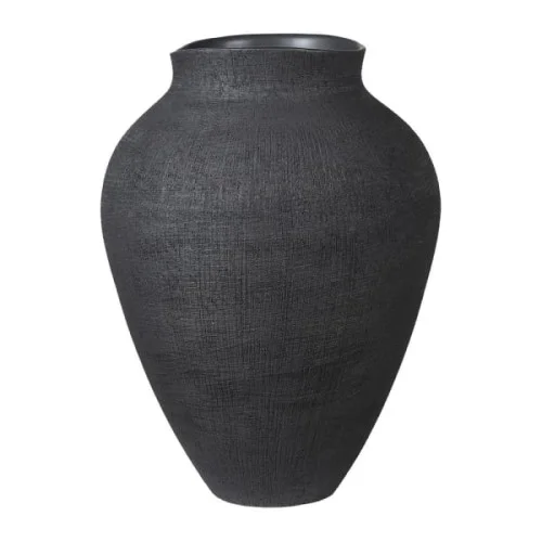 Czarny wazon Stone Black z kamionki 45cm czarny duży wazon Okazja