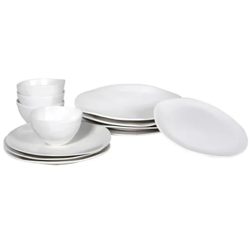 Oferta limitowana Komplet Mayfair Organic 12 elementów talerze i miski ceramiczne białe