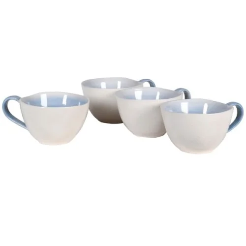 Kubki ceramiczne White Ayrton jasno niebieska ceramika cztery sztuki kompletkamionka Szybka dostawa