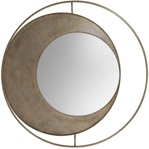 Lustro okrągłe Circle Primrose Aged 100 cm żelazna rama styl retro nowoczesny design stare złoto Ostatnia szansa