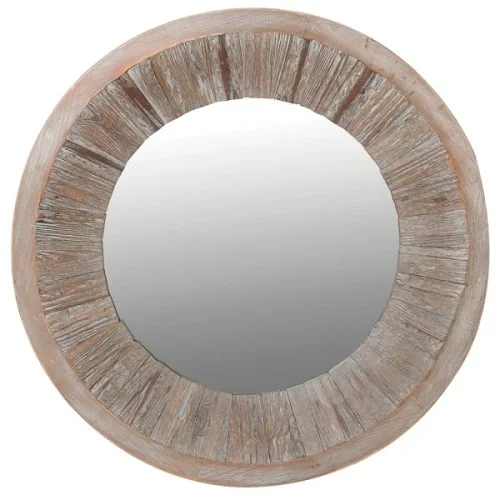 Kup online Lustro okrągłe Wilton Wood 80 cm okrągłe drewniana rama
