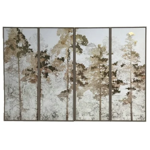 Kup teraz Nowoczesny duży obraz do salonu cztery panele Trees 120 cm złota folia