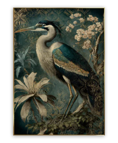Obraz glasspik Heron obraz za szkłem złota rama 80x120 cm Oferta