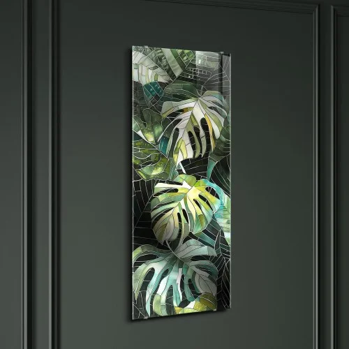 Wysoka jakość Obraz glasspik Monstera I obraz za szkłem metaliczny efekt 50x125 cm