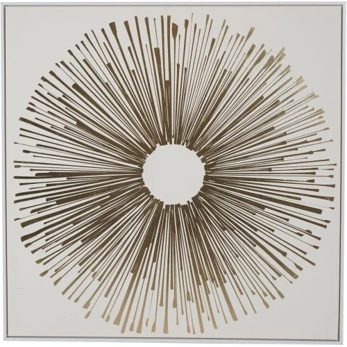 Bestseller Obraz Sun na płótnie 100x100 cm ręcznie wykończony złota folia