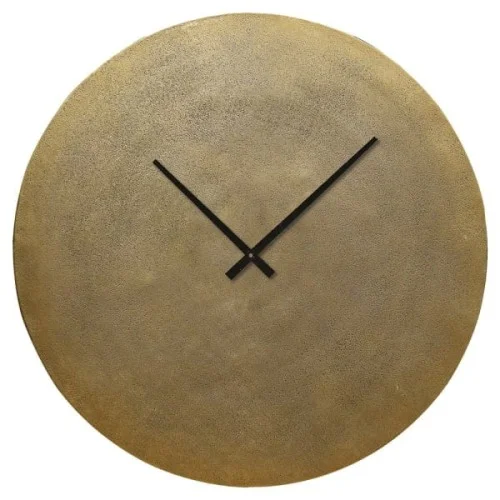 Taniej Okrągły zegar ścienny Brass aluminium 76 cm złoty metalowy