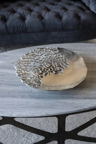 Patera Chelsea aluminium srebrna 40 cm okrągła Do wyczerpania zapasów