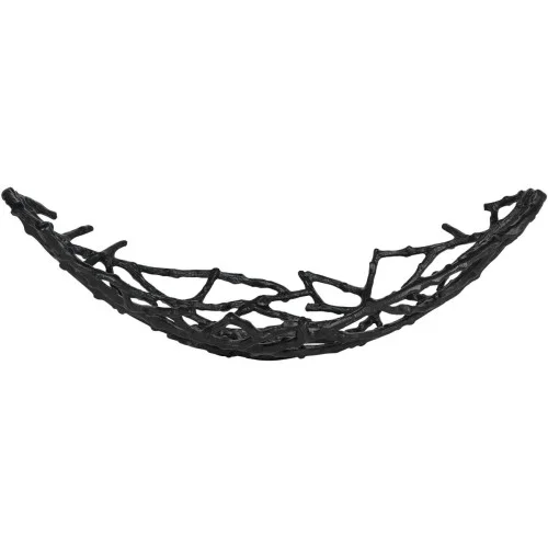 Patera Sloane Black 50 cm aluminium czarna ażurowa misa dekoracyjna Dostępne od ręki