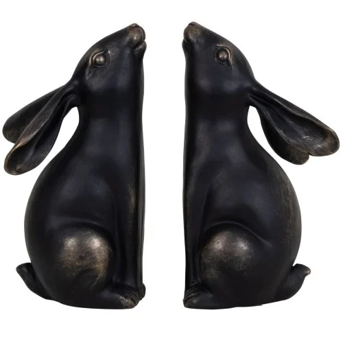 Podpórki do książek Hare Bronze 21,4 cm zając podpórka bookend żywica Ostatnia szansa