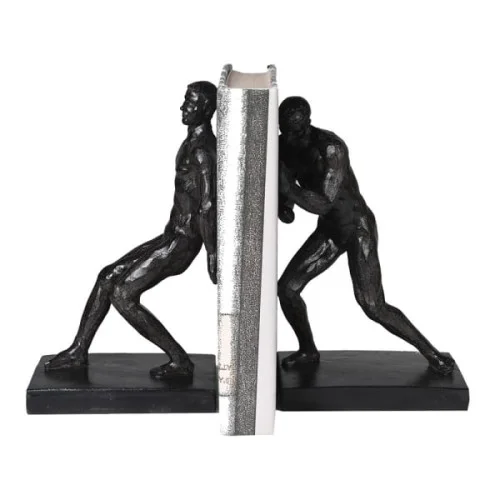 Premium Podpórki do książek Men bookend czarne żywica 27 cm podpórka