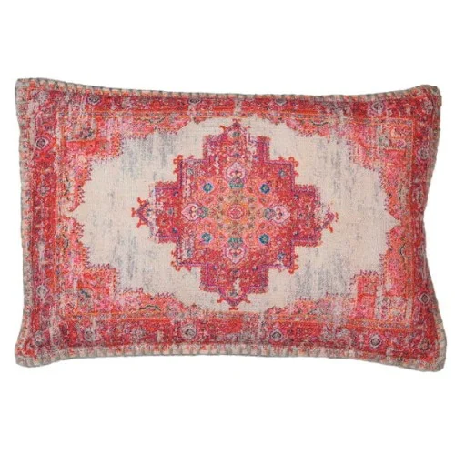 Hit sprzedaży Poduszki dekoracyjne India 55x40 cm czerwone zdobienie bawełna dwie sztuki