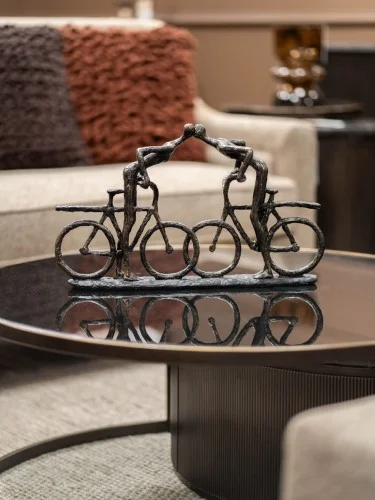 Rzeżba Bike 48 cm zakochana para na rowerach brąz Oferta