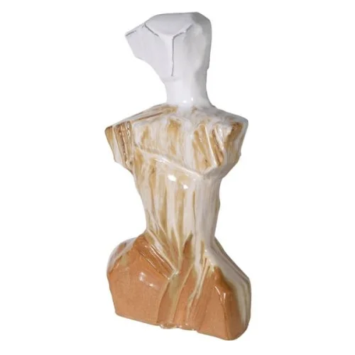 Rzeżba ceramiczna Human Orange 42 cm abstrakcyjna dekoracja Bezpieczne zakupy