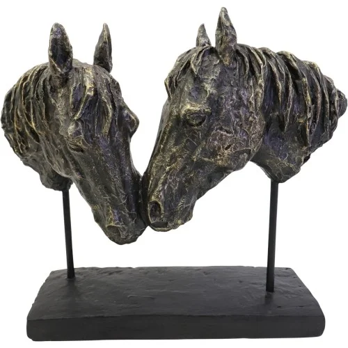 Oferta czasowa Rzeżba Chelsea Horse 30 cm brąz poliresin kamień dwa konie