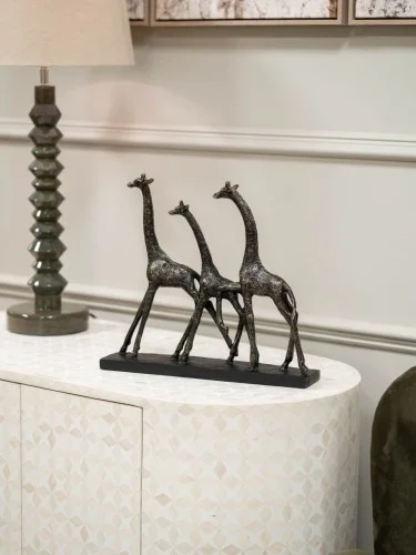 Rzeżba Giraffes Bronze 38 cm rodzina żyraf - trzy żyrafy brąz Bestseller