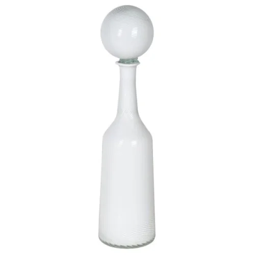 Zamów dziś Szklana butelka karafka White Tall 58 cm białe szkło dekoracyjna kula