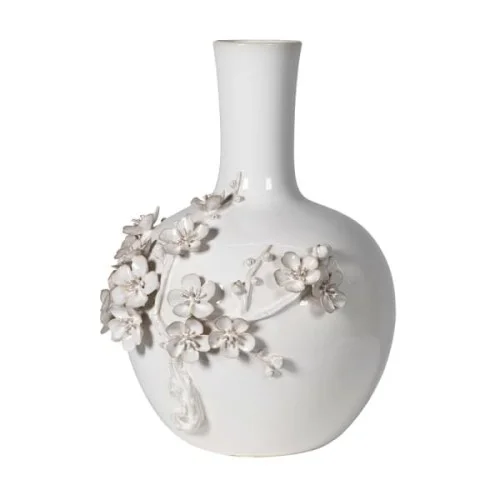 Zniżka Wazon Flowers z kamionki 30 cm jasny wazon kamionka