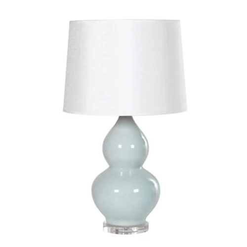 Lampa stołowa Aurora II 69 cm błękitna porcelanowa podstawa biały abażur Nowość