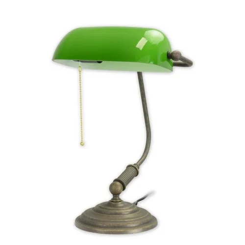 Lampa Bankierska Zielona Vintage –Metalowa Lampka na Biurko Gabinetowa Szybka dostawa