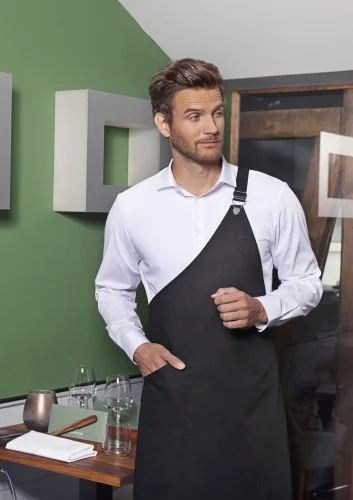 Fartuch asymetryczny Bib Apron CLASSIC with Pocket (3 kolory) (LS36) Bezpieczna płatność