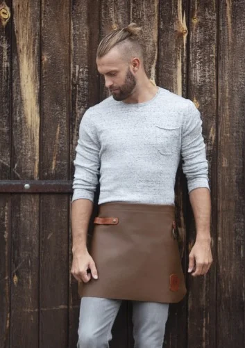 Ekskluzywna, skórzana zapaska Leather Waist Apron (59x40 cm; kolor: toffe) (VS8/46) Promocja